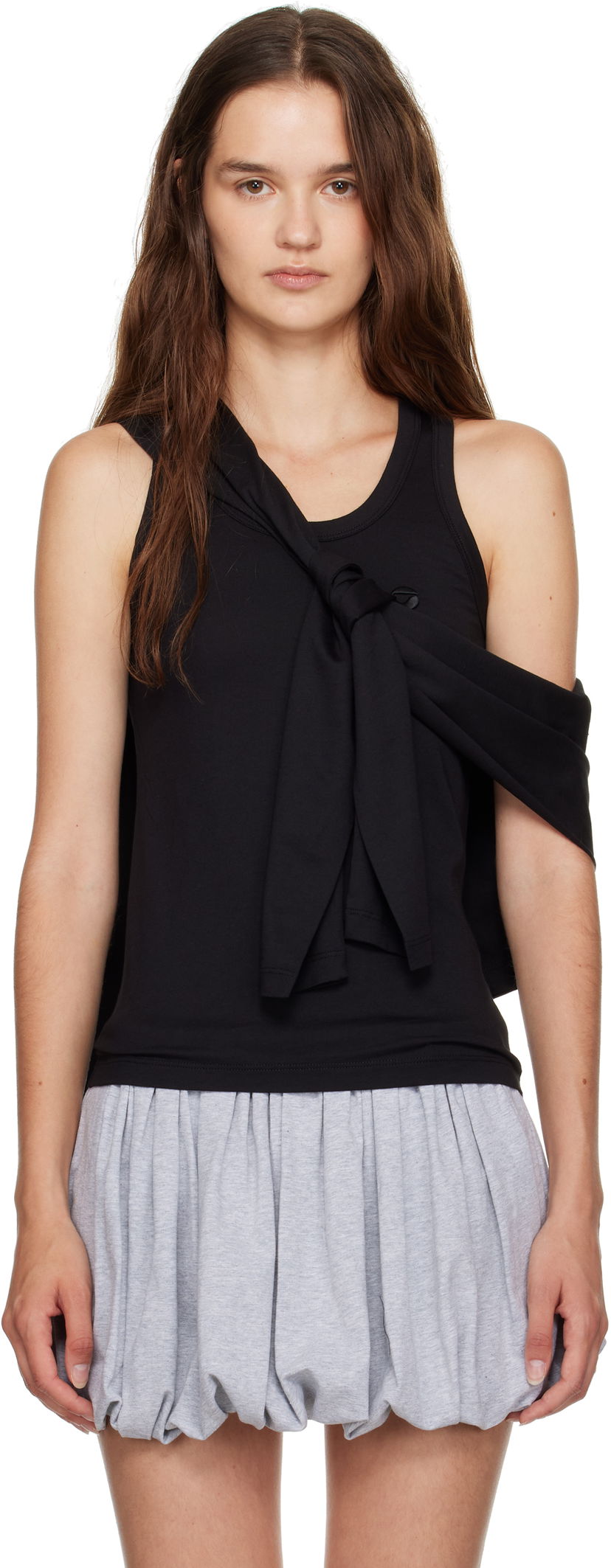 Majica bez rukava Coperni Coperni Knotted Jersey Tank Top Crna | COPJS161F5009