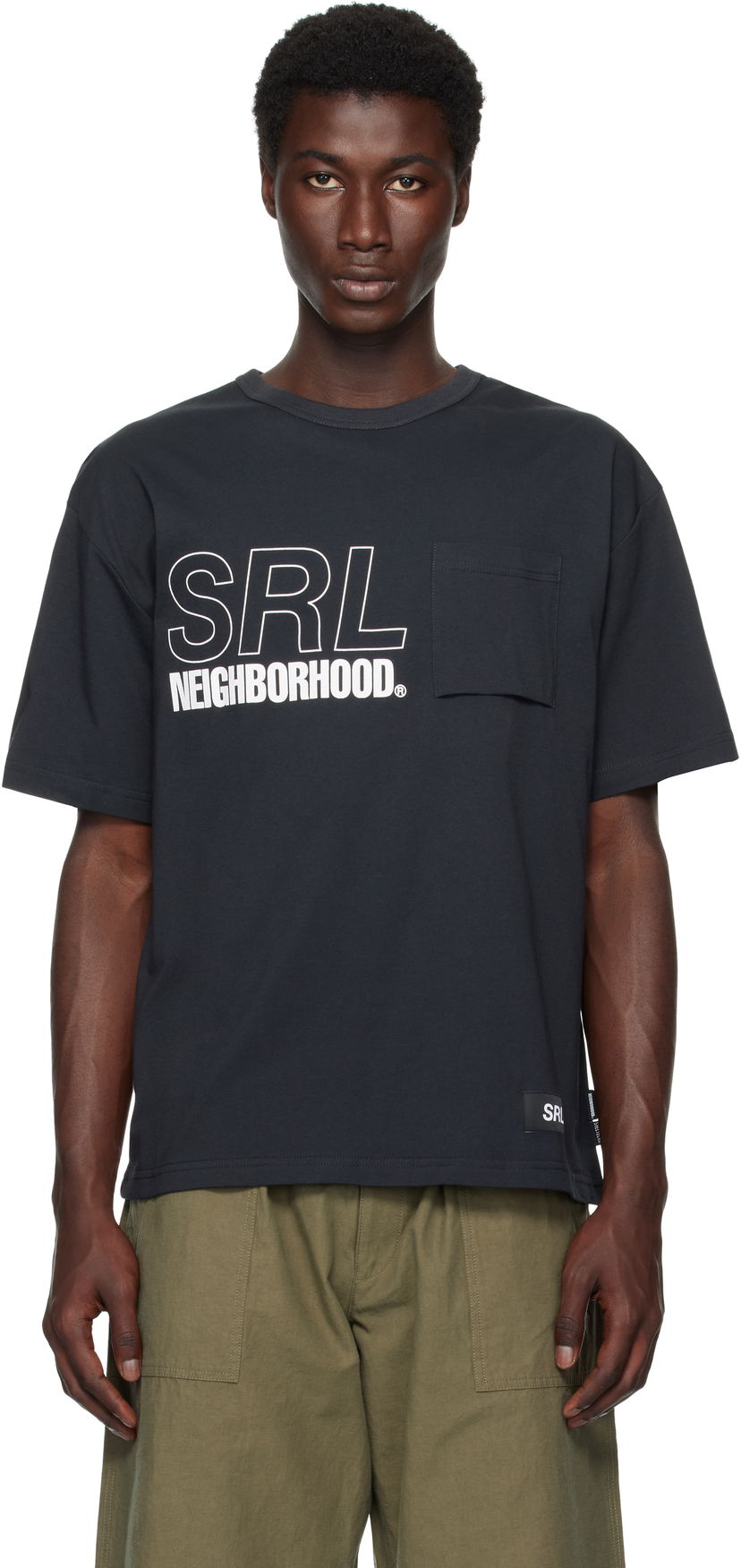Majica kratkih rukava Neighborhood Neighborhood 'SRL' Sheltech Crewneck Short Sleeve Graphic T-Shirt Crna | 251BWNH-CSM03