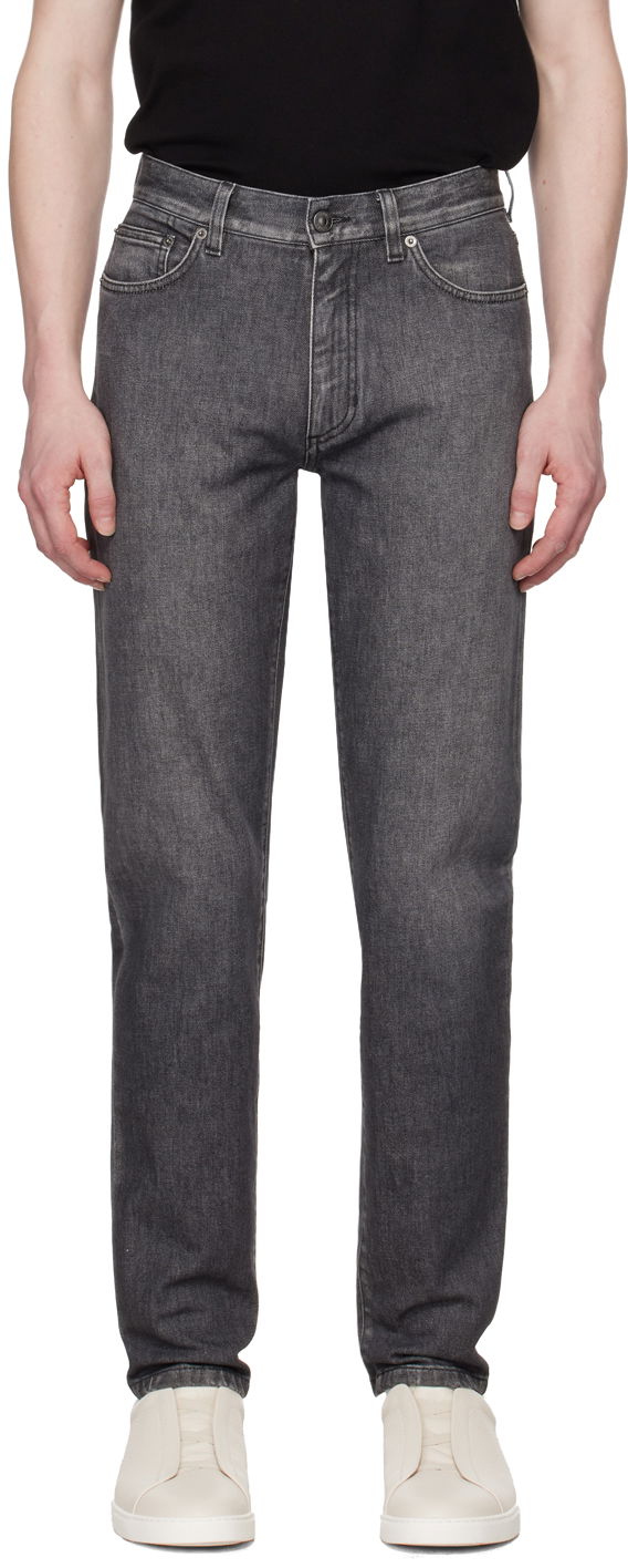 Jeans ZEGNA Slim Fit Jeans Siva | UDIF6A7-CITY