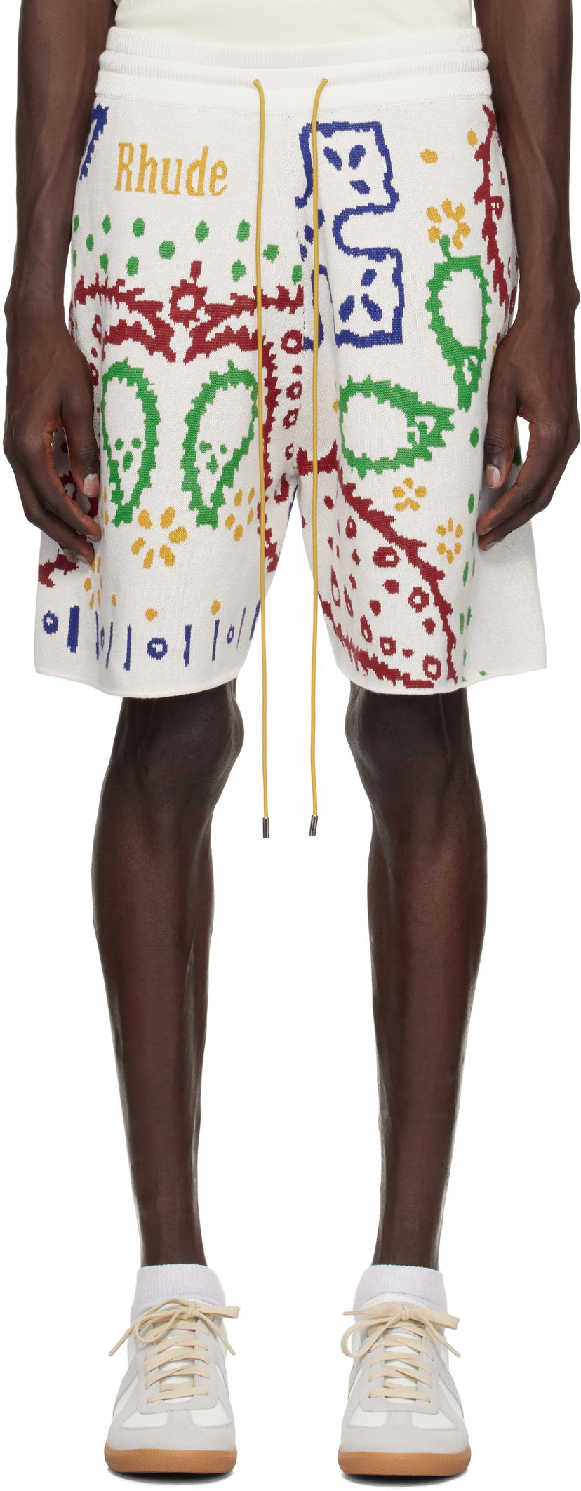 Kratke hlače Rhude Rhude Knit Bandana Shorts Bijela | RHPS25SH01472