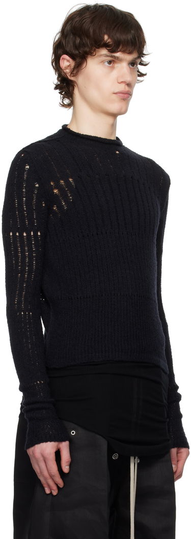 Džemper Rick Owens Rick Owens Hollywood Grid Knit Cropped Sweater Bijela | RU01E5680 KGRID, 4