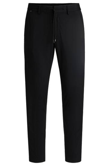 Hlače BOSS Slim-Fit Performance-Stretch Jersey Trousers Crna | 50502477