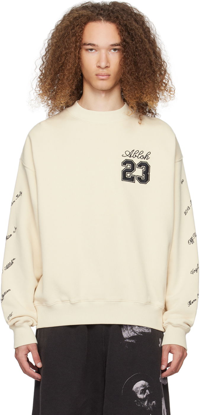 Dukserice Off-White '23' Skate Sweatshirt Bež | OMBA054S24FLE0090310