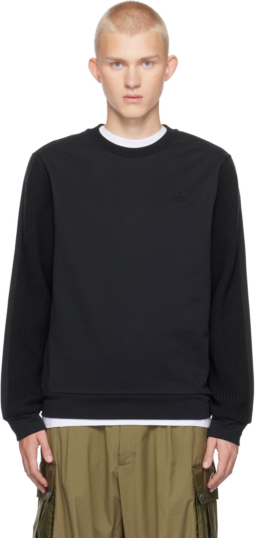 Dukserice Moncler French Terry & Knit Sweatshirt Tamnoplava | J20918G00044809KR
