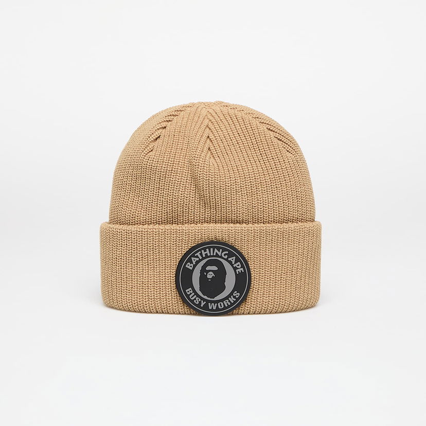 Kapica BAPE Knit Beanie with Logo Patch Smeđa | 001HTK801009M BEI