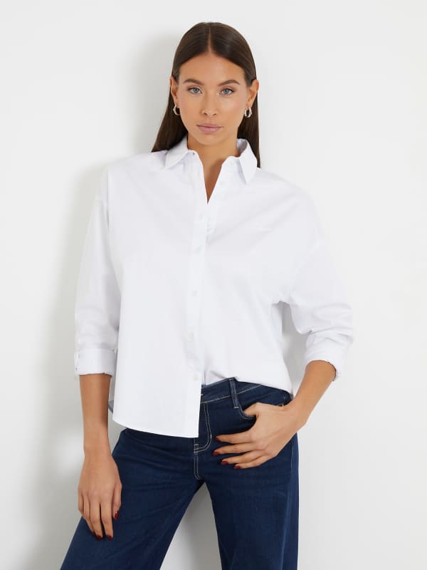 Košulja GUESS Relaxed Fit Shirt Bijela | W4RH51WD2M1