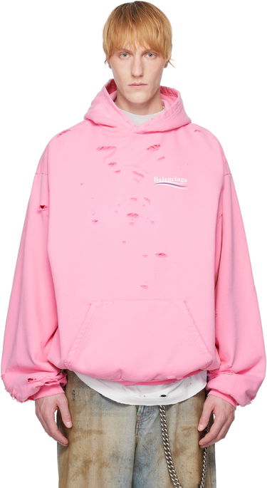 Dukserice Balenciaga Balenciaga Political Campaign Destroyed Hoodie Ružičasta | 818557TRVP9, 0