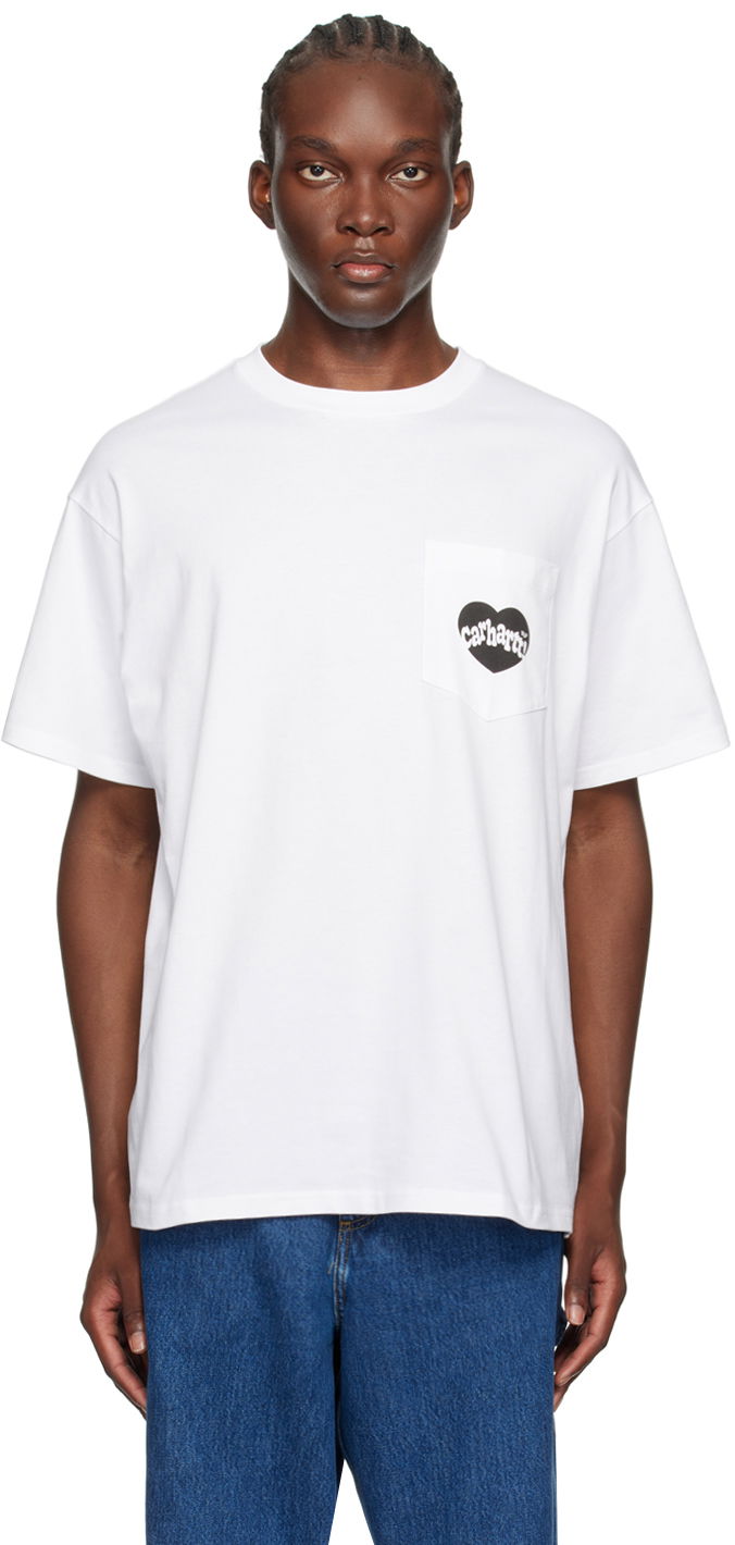 Majica kratkih rukava Carhartt WIP Amour Pocket T-Shirt Bijela | I033675