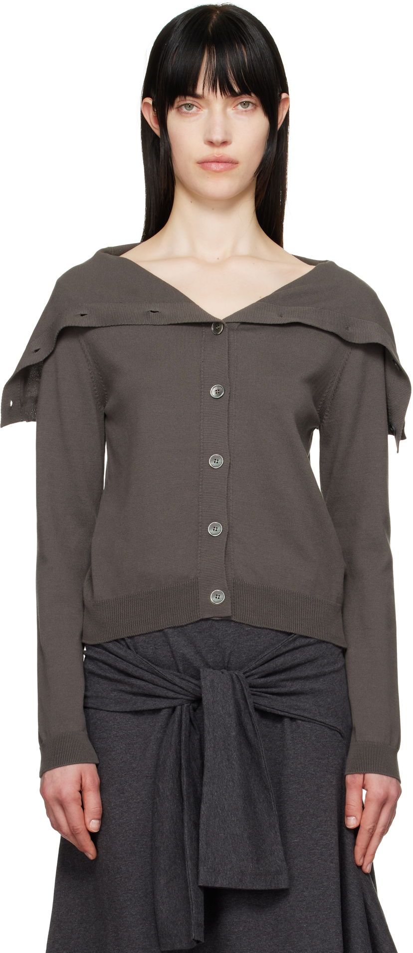 Džemper OUR LEGACY Our Legacy Open Knit Cardigan Siva | W2253OF