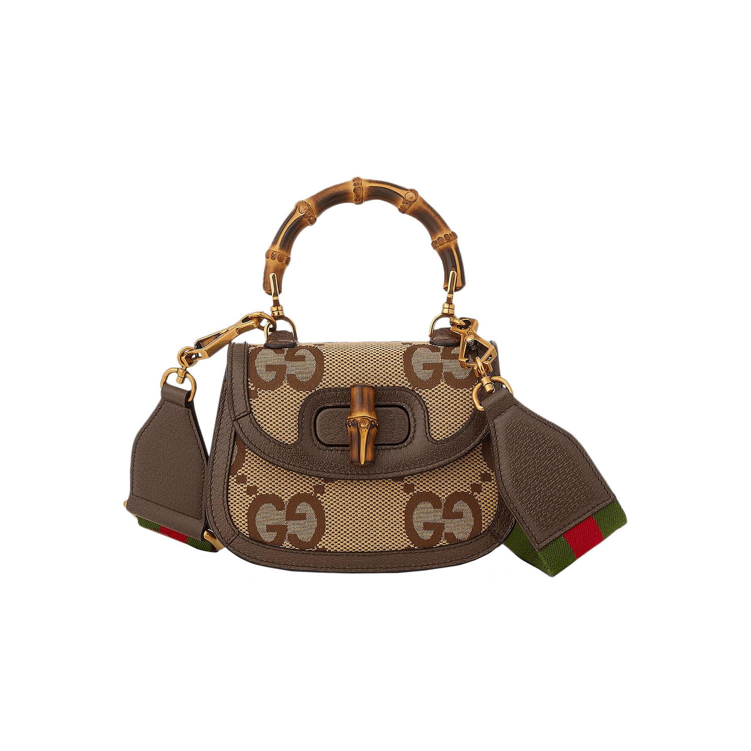 Ručna torbica Gucci Bamboo 1947 Jumbo GG Mini Bag Smeđa | 686864 UQLBT 2570, 1