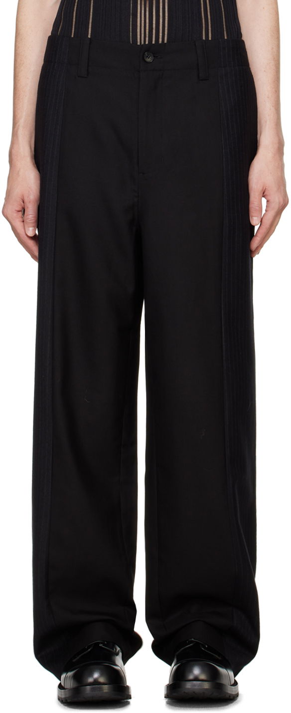 Hlače Feng Chen Wang Feng Chen Wang Deconstructed Patchwork Trousers Crna | FUF18TR05