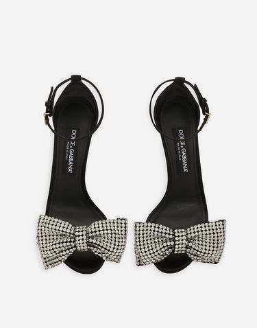 Tenisice i cipele Dolce & Gabbana Satin Sandals With Rhinestone Embellishment Crna | CR1793A9S438S488, 3