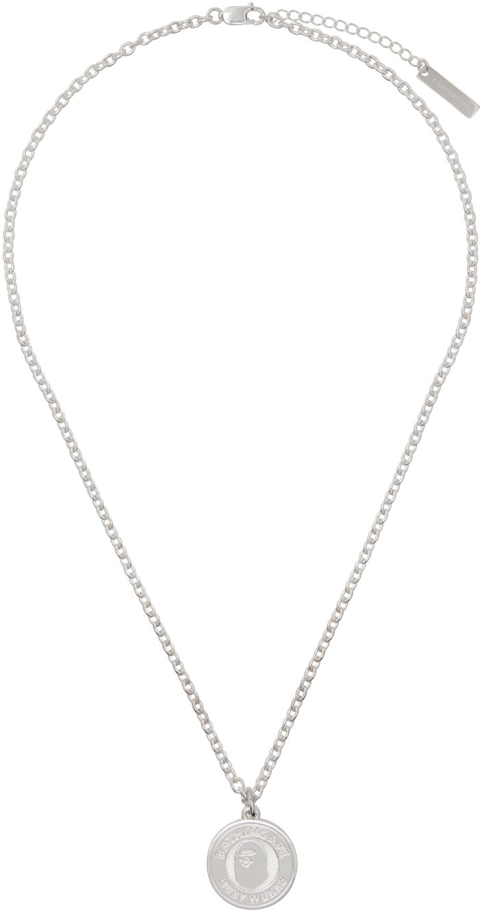 Ogrlica BAPE BAPE Silver Busy Works Necklace Metalik | 001GDK301001M