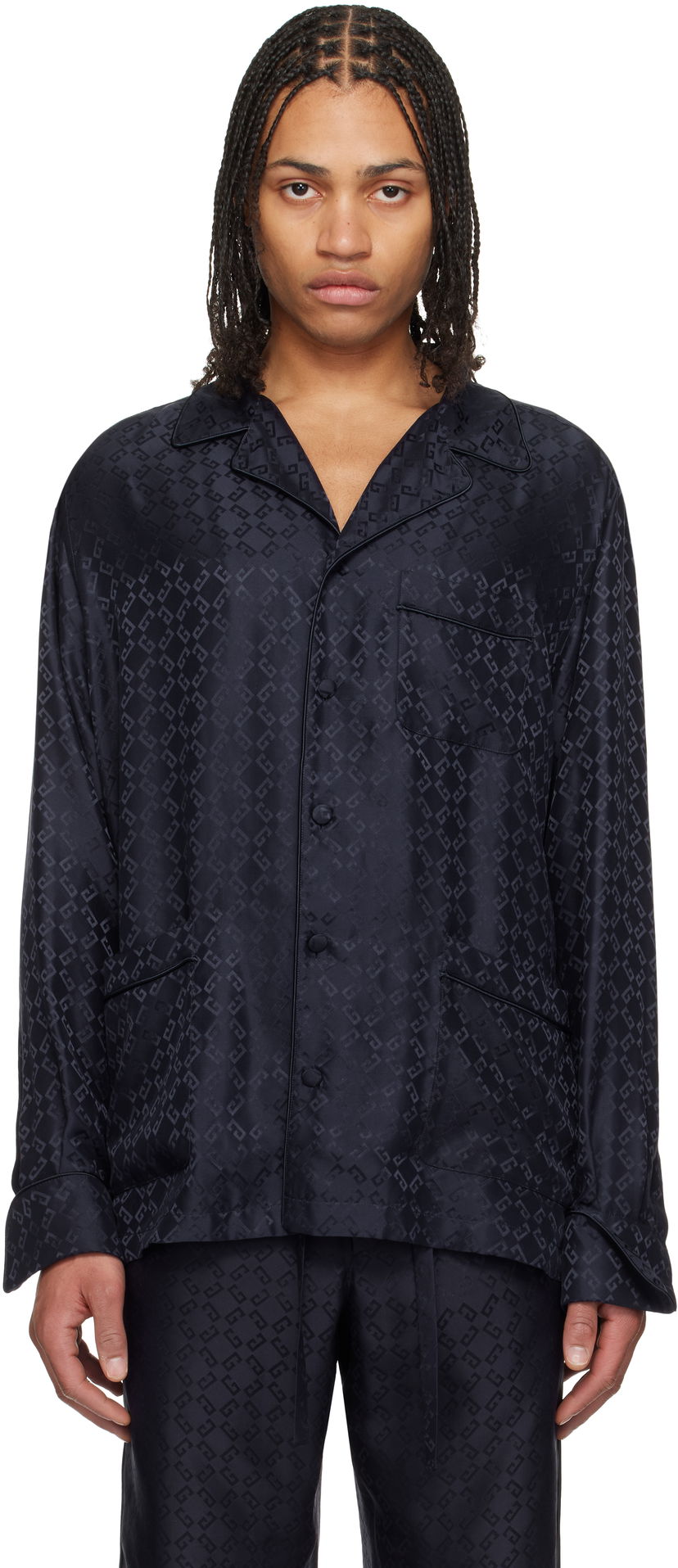 Pidžama Givenchy Givenchy Monogram 72 Jacquard Pyjama Shirt Crna | BM612J15U4401