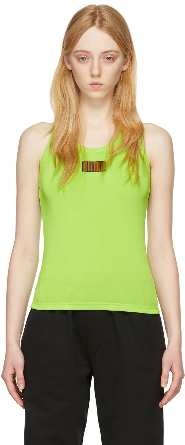 Majica bez rukava VETEMENTS VTMNTS Barcode Tank Top Zelena | VL12TR840G