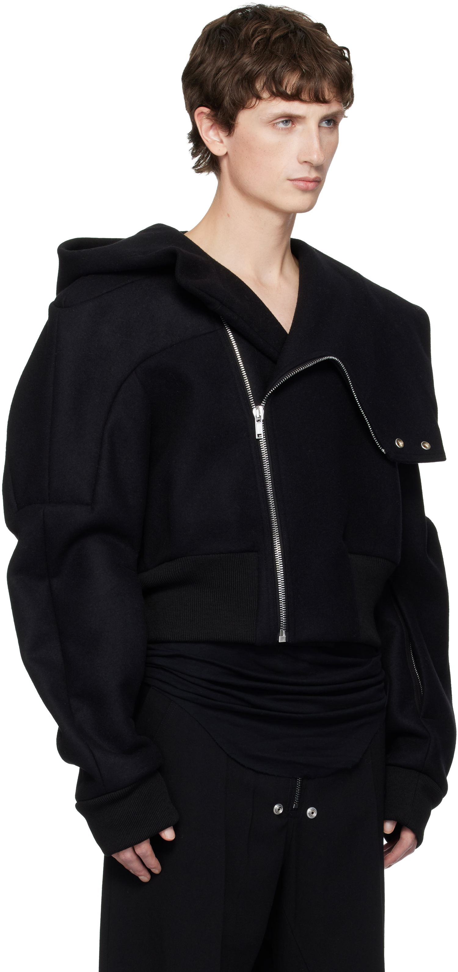Bomber jakna Rick Owens Rick Owens Concordians Cropped Hooded Flight Bomber Jacket Crna | RU02E1761 WSF, 1