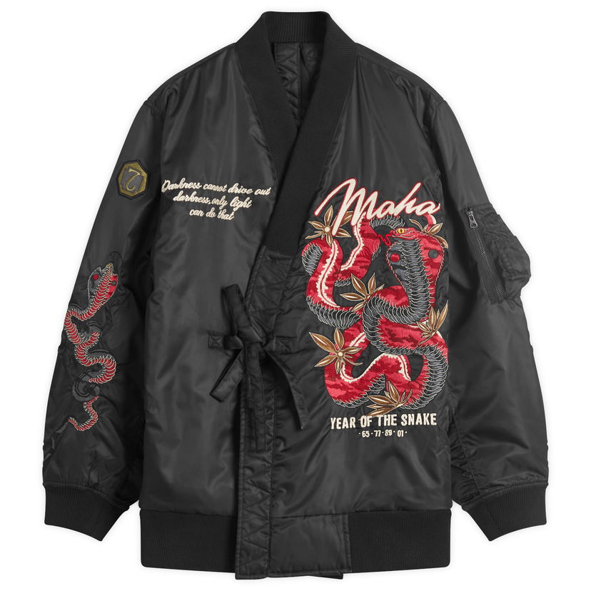 Bomber jakna Maharishi Maharishi Year Of The Snake MA-1 Kimono Jacket, Large Crna | 6006-BLK