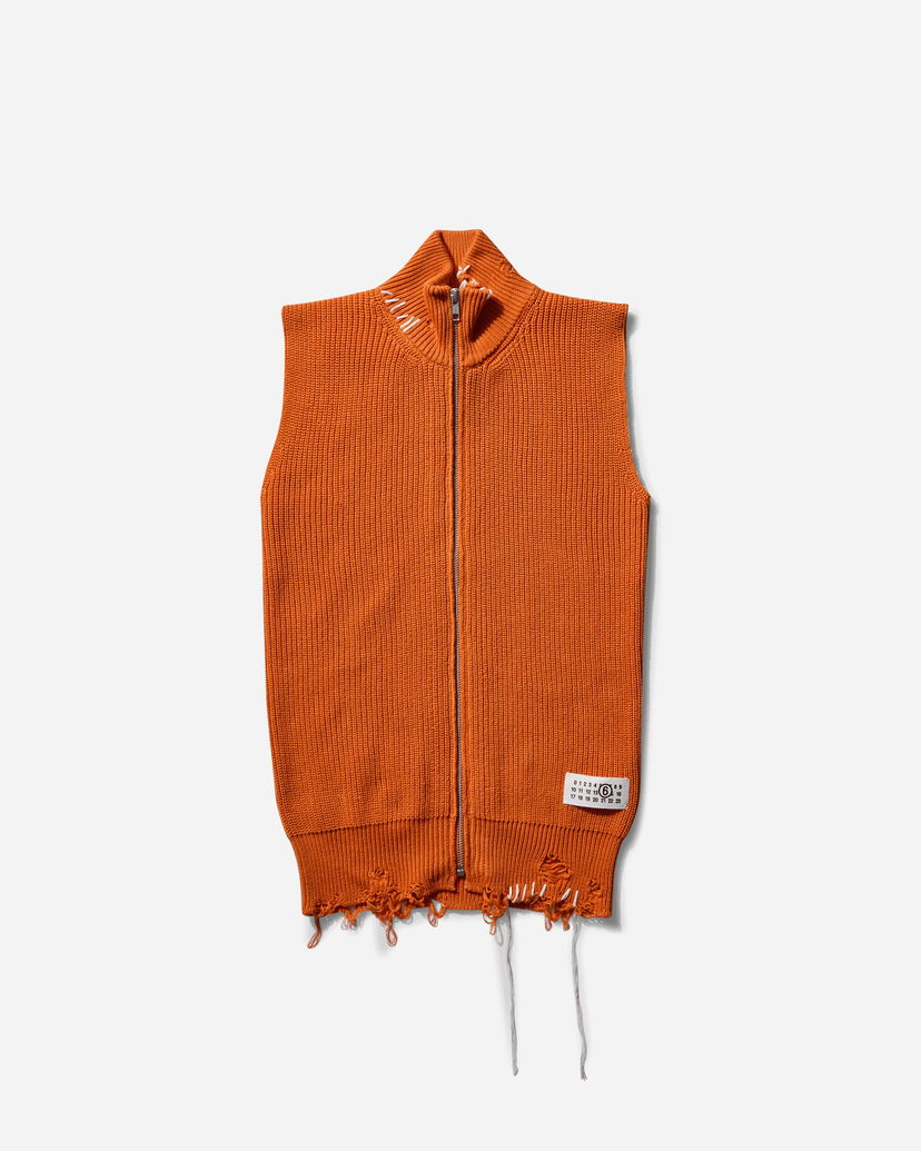 Prsluk Maison Margiela Zipped Knit Vest Narančasta | S52FB0095 186