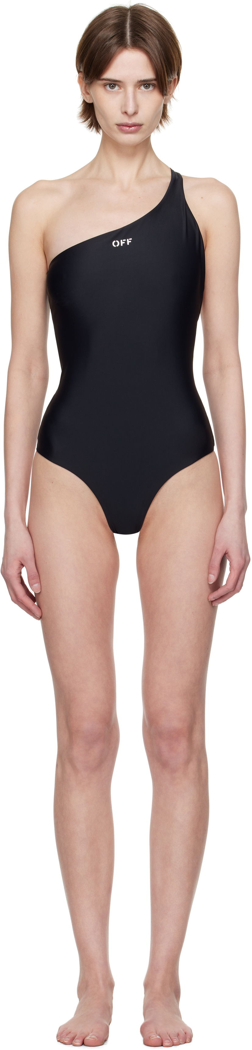 Kupaći kostimi Off-White Off-White One-Shoulder Swimsuit Crna | OWFC017C99FAB0031001