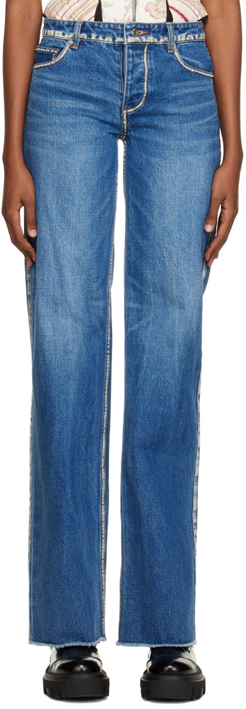 Jeans We11done We11done Worn Jeans Plava | WD-DP3-22-382-W-BL