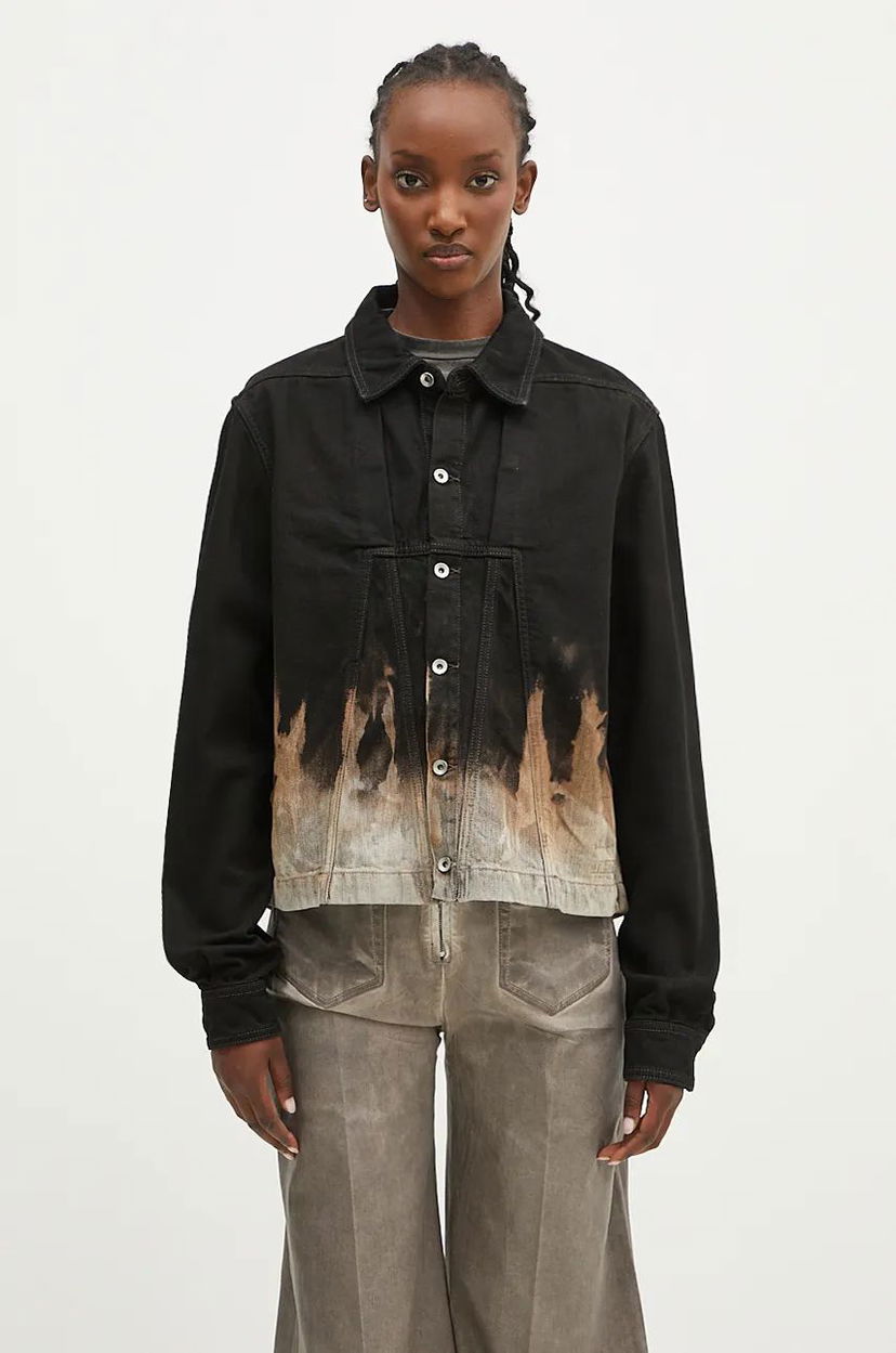 Jakna Rick Owens Alice Denim Jacket Crna | DS02D2714.BSUN