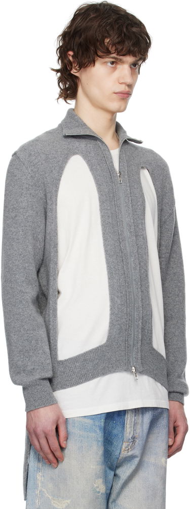 Džemper Simone Rocha Simone Rocha Zip Up Cut Out Window Cardigan Siva | LMK4M 0660, 1
