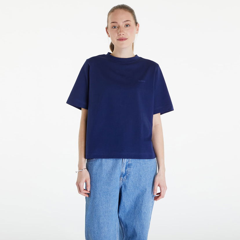 Majica kratkih rukava Queens Essential T-Shirt With Tonal Print Blue Tamnoplava | QNS_003