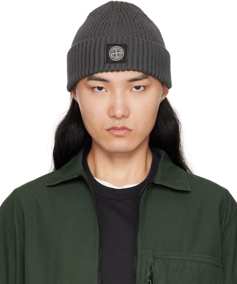 Kapica Stone Island Stone Island Full Rib RWS Wool Beanie Siva | K2S15 N100002 S00C3