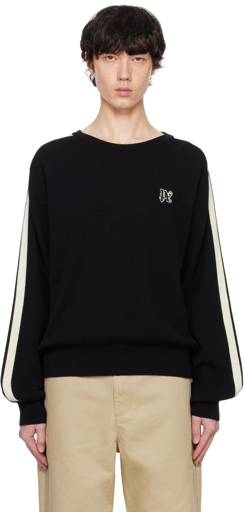 Džemper Palm Angels Track Crewneck Sweater Crna | PMHE075F24KNI0011003