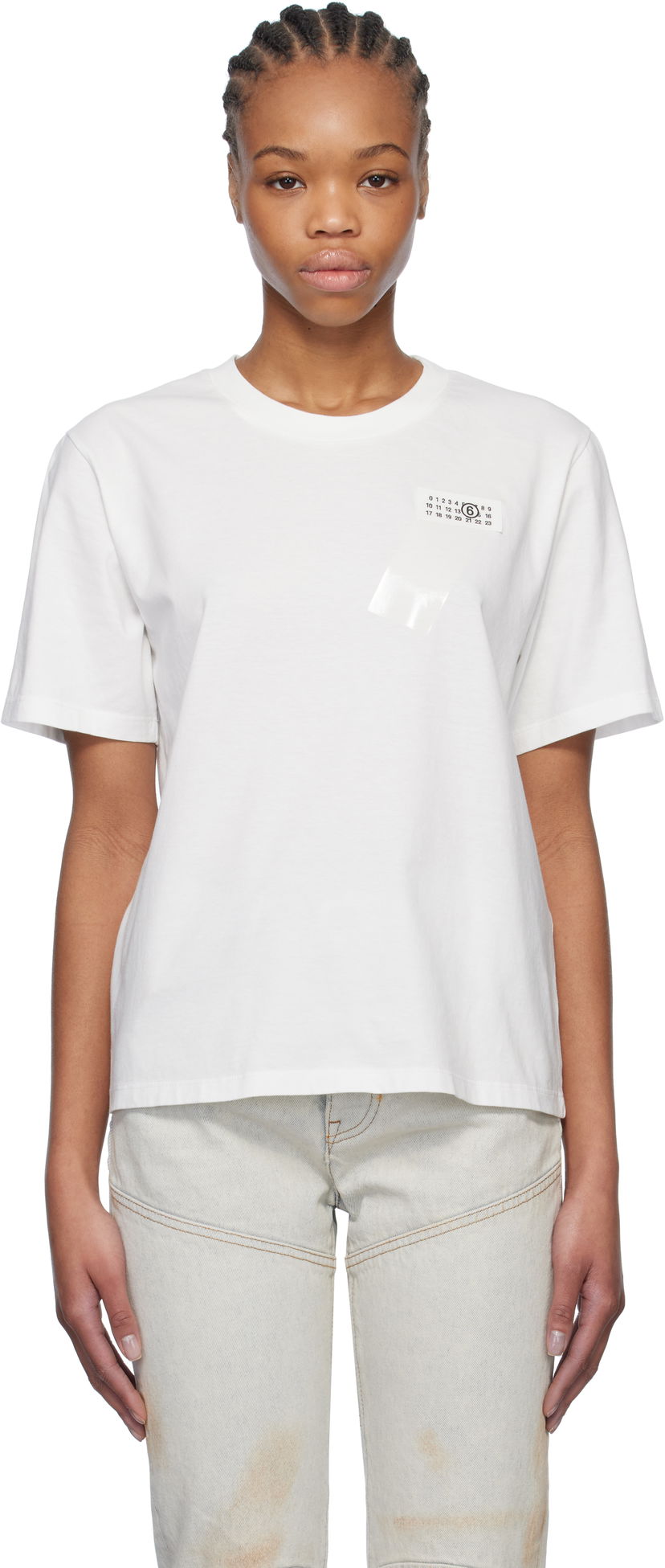 Majica kratkih rukava Maison Margiela MM6 Maison Margiela Taped Logo T-Shirt Bijela | S52GC0336 M20048