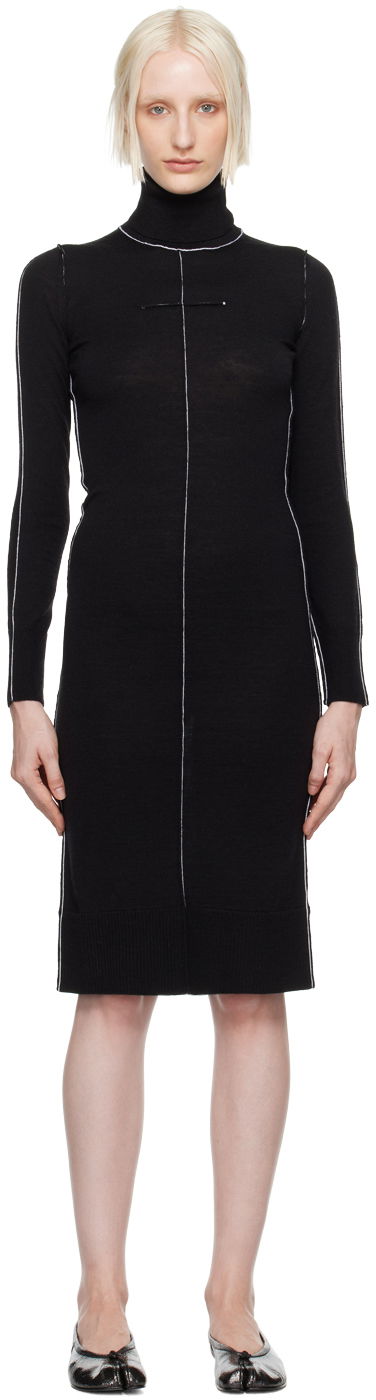 Haljina Maison Margiela MM6 Black Turtleneck Midi Dress Crna | S52DG0019 M13037
