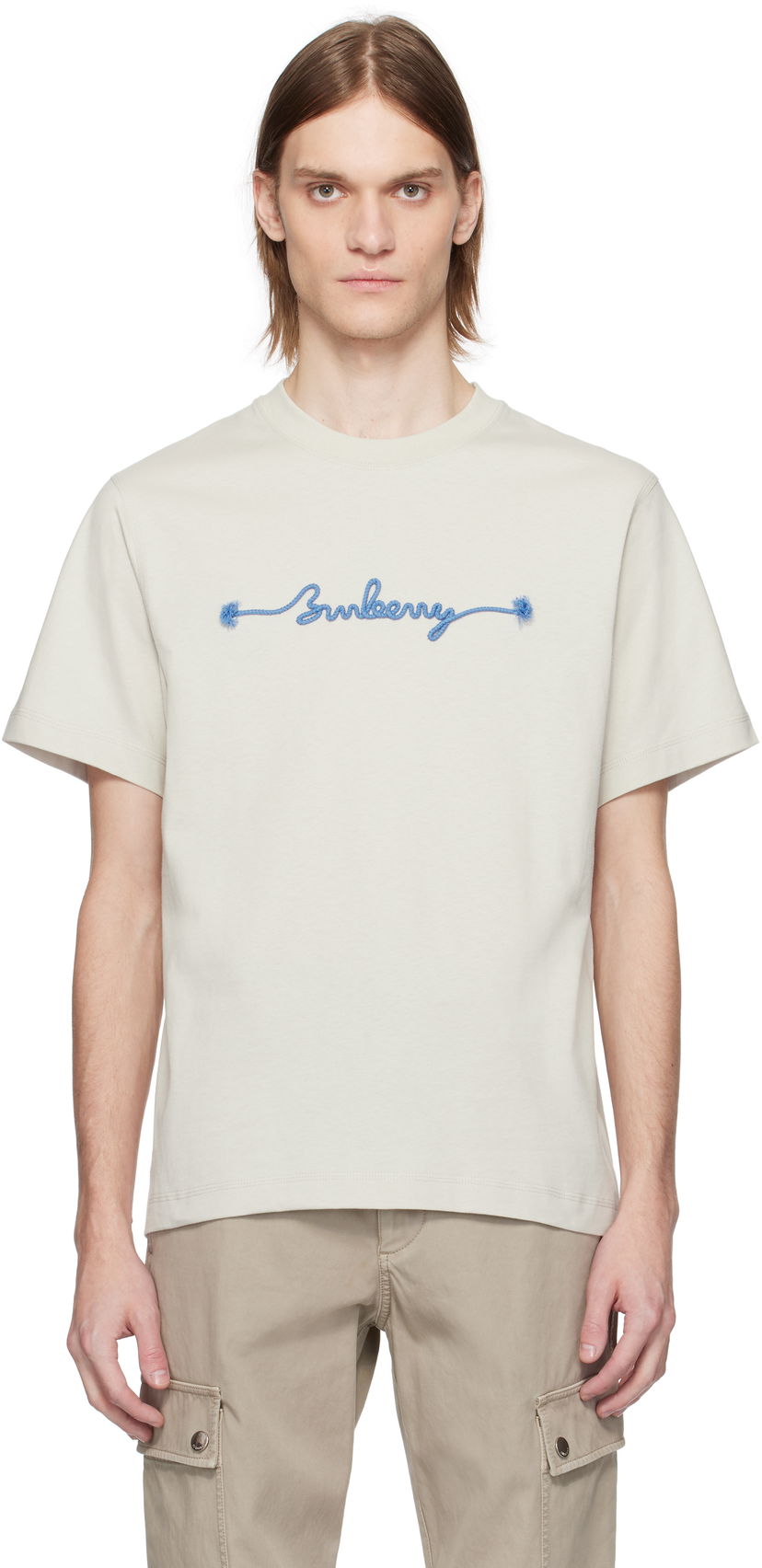 Majica kratkih rukava Burberry Burberry Knot Logo Cotton T-Shirt Bež | 8106294