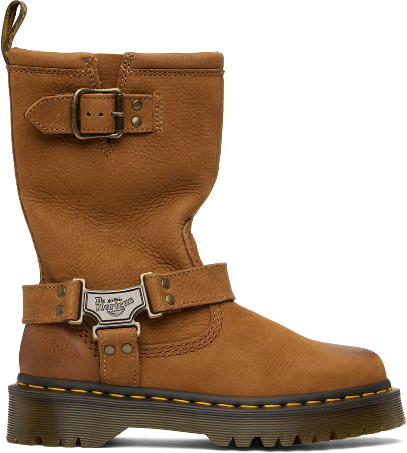 Odjeća Dr. Martens Anistone Hi Leather Biker Boots Smeđa | 41644200