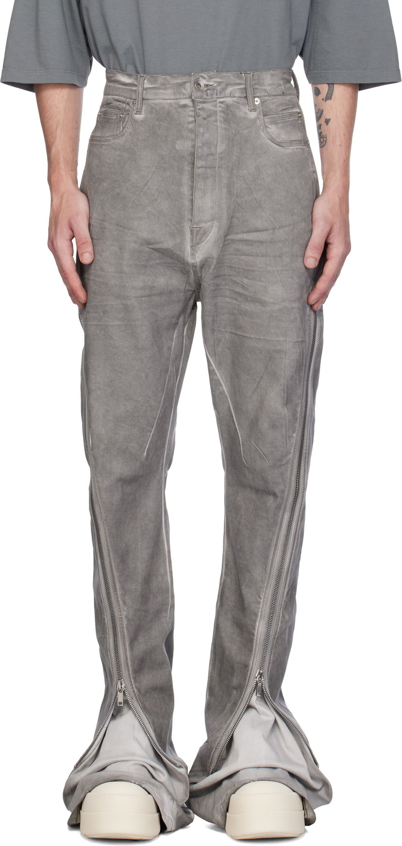 Jeans Rick Owens Porterville Bolan Banana Jeans Siva | DU02D2363 HSCF