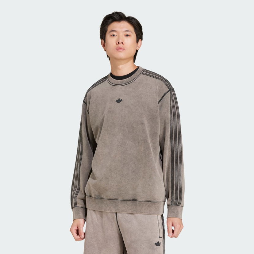 Dukserice adidas Performance Premium Essentials Retro Washed Crew Sweatshirt Smeđa | JD0246