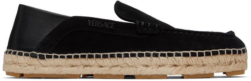 Tenisice i cipele Versace Black Logo Suede Espadrilles Crna | 1015926_1A11237, 0
