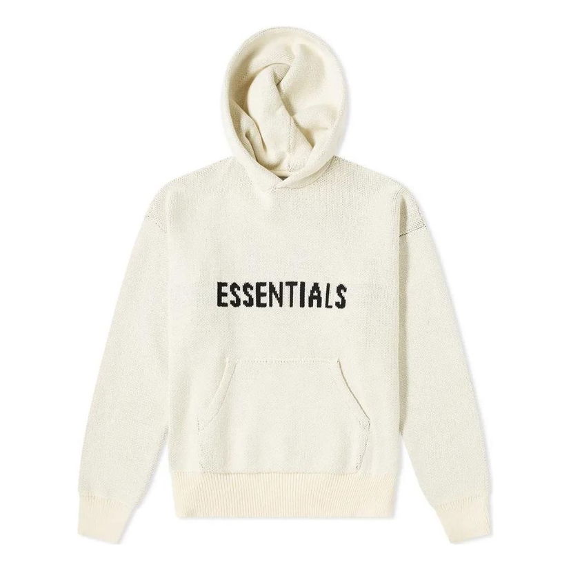 Dukserice Fear of God Essentials Knit Logo Hoodie Bijela | FOG-FW21-1229