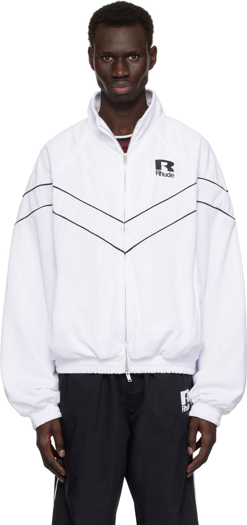 Vjetrovka Rhude Rhude Piping Raglan Track Jacket Bijela | RHPS25JA01016