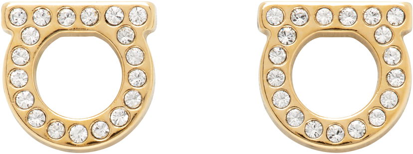 Naušnice FERRAGAMO Salvatore Ferragamo Gancini Crystal Earrings Metalik | 696576
