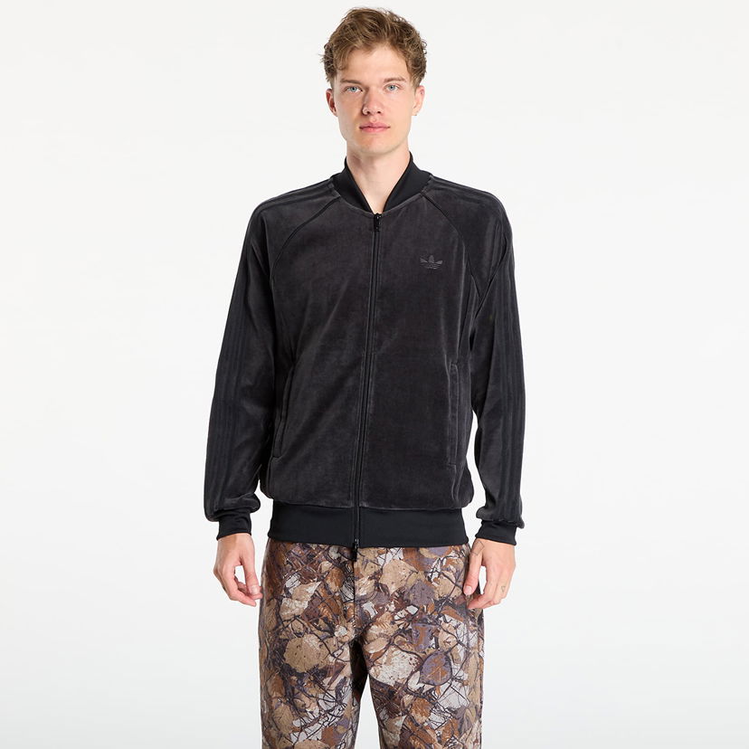Dukserice adidas Originals Sweatshirt adidas SST Adicolor Velour Track Top Black Crna | JX1559