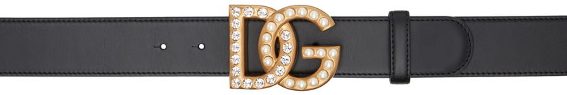 Pojasevi Dolce & Gabbana Black DG Belt Crna | BE1576 AQ339