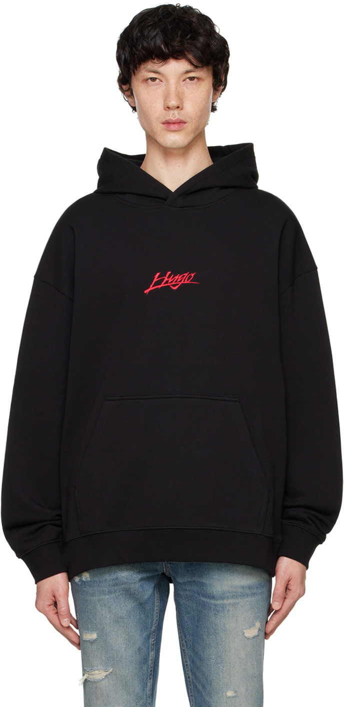 Dukserice BOSS Relaxed-Fit Hoodie Crna | 50521070