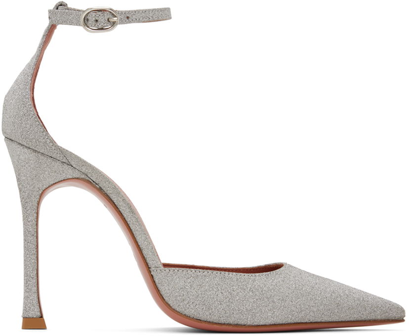 Tenisice i cipele Amina Muaddi Glitter Pump Heels Siva | KIM PUMP SR GLITTER