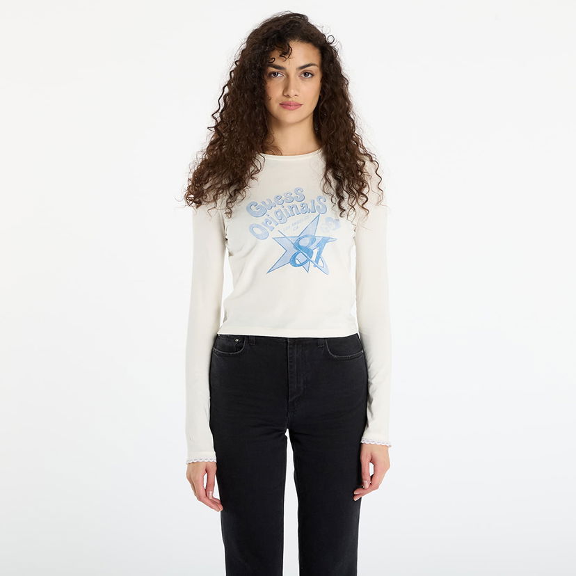 Crop top GUESS Originals Star 81 Printed Cropped T-shirt Bijela | W5BI52J1314-G053