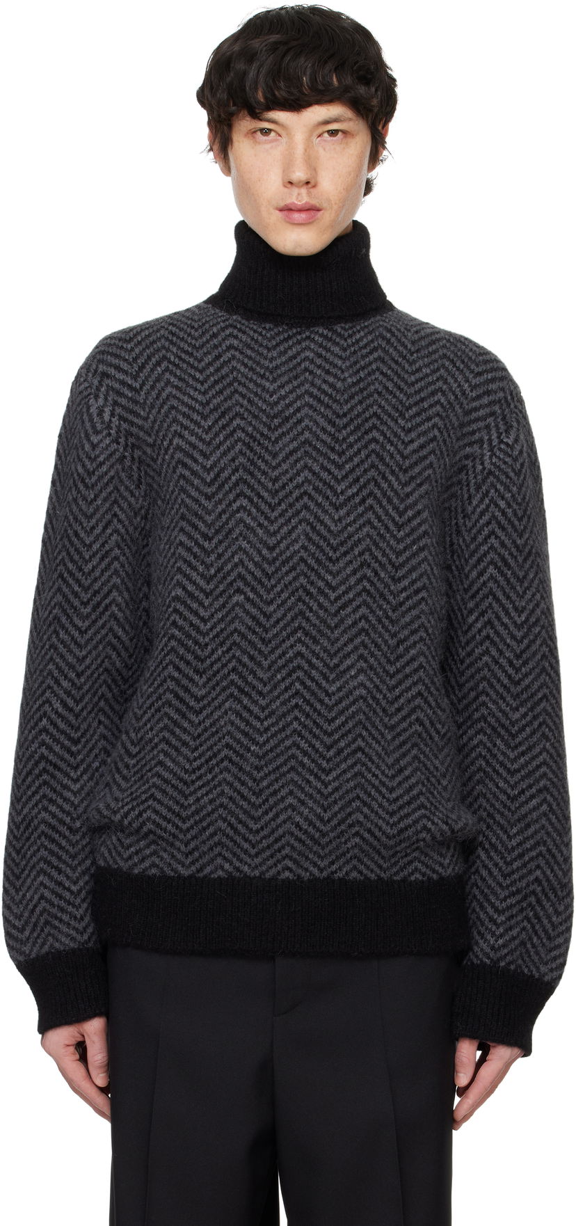 Džemper Officine Générale Turtleneck Sweater Siva | W24MKNT321
