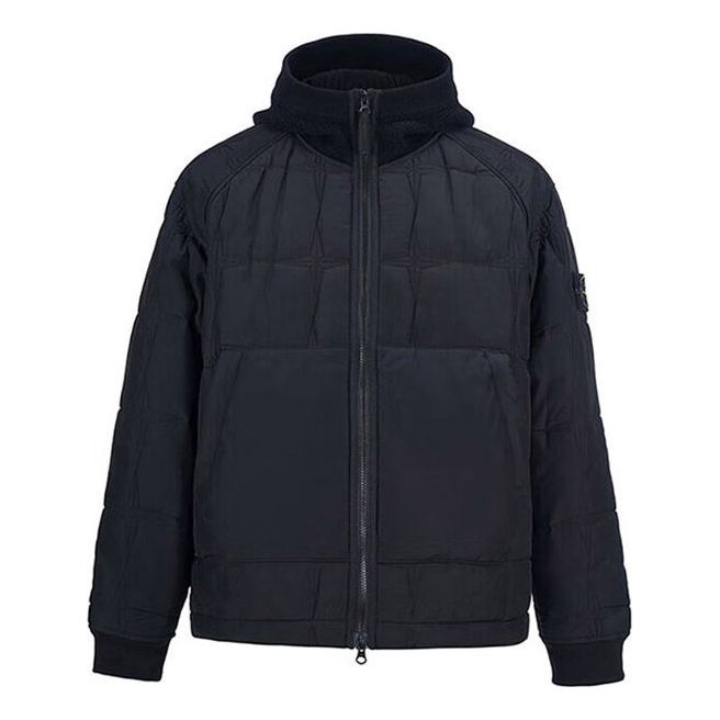 Pernata jakna Stone Island Stone Island Zip-Up Hoody Jacket Crna | 771543433-V0029