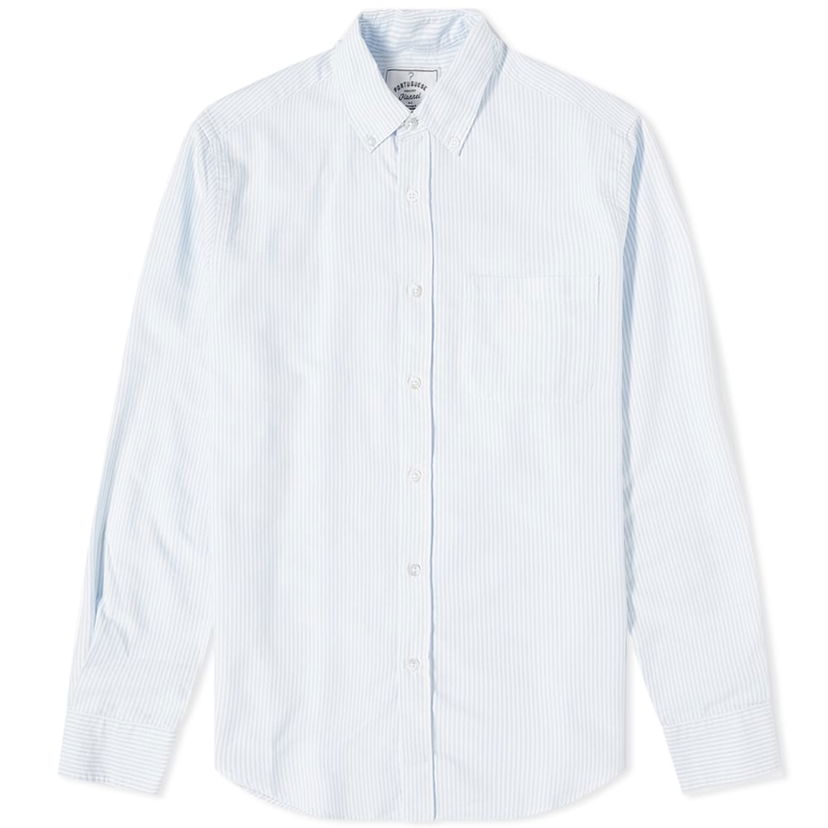 Košulja Portuguese Flannel Belavista Stripe Button Down Oxford Shirt, Size Large Plava | pf-blvstshrt-blst