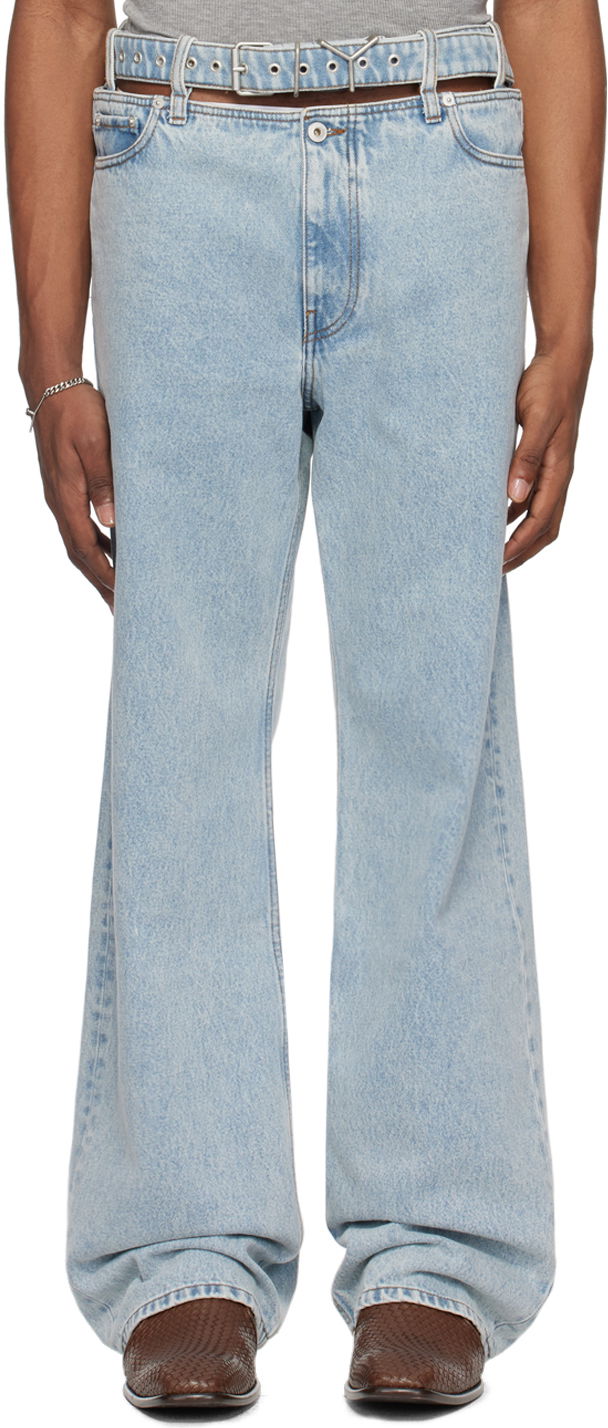 Jeans Y/PROJECT Blue Y Belt Jeans Plava | 207PA003