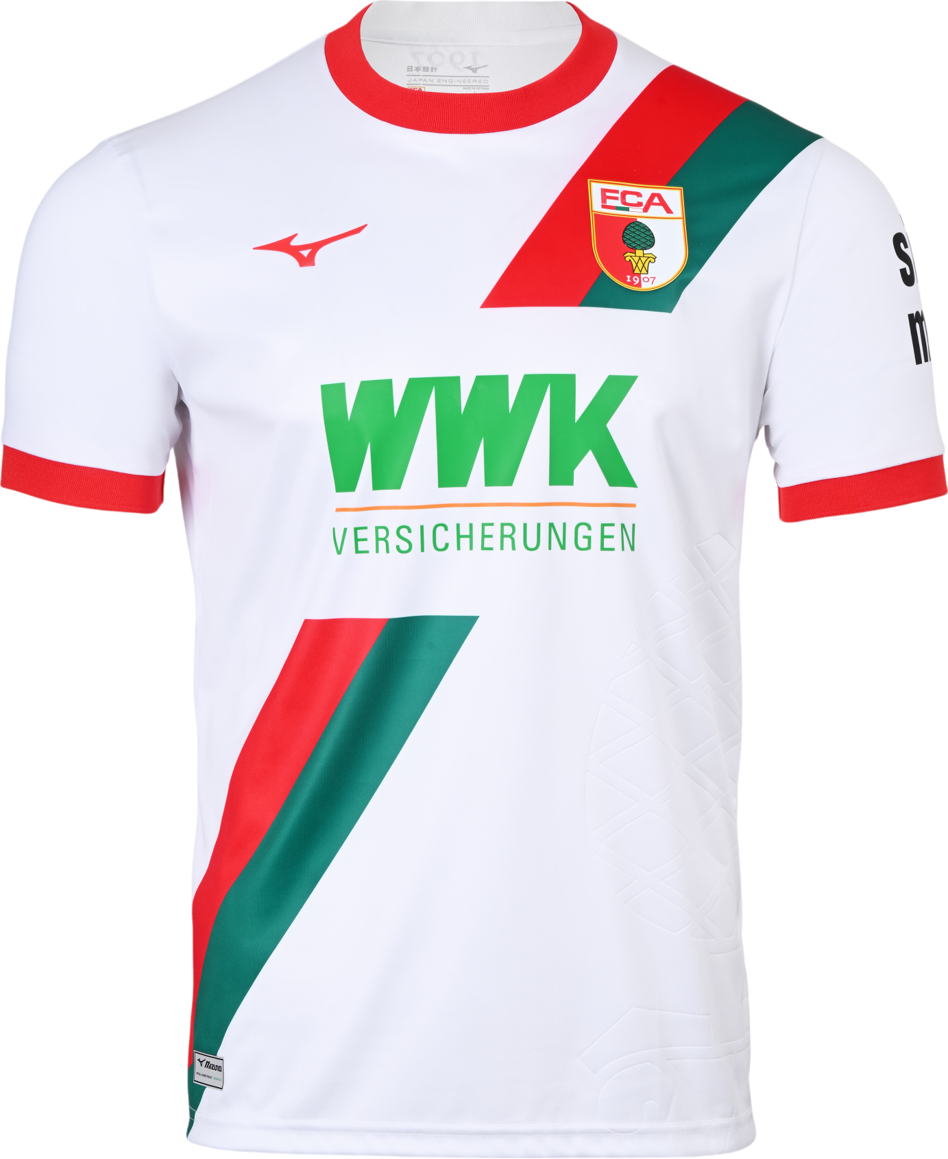 Dres Mizuno FC Augsburg Home Jersey 2025/26 Bijela | p2gacx10-01, 1