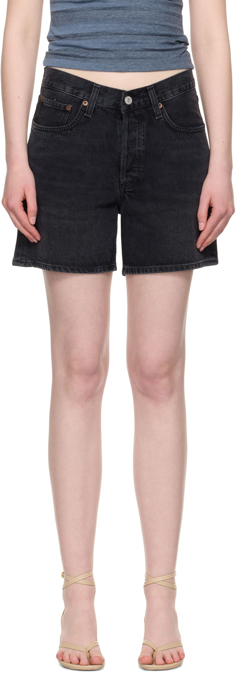 Kratke hlače AGOLDE AGOLDE V-Waist Denim Shorts Crna | A225-1157